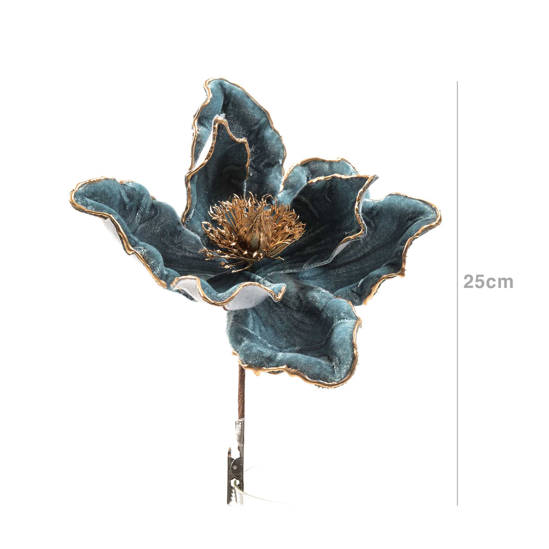 Flor Magnólia Cabo Curto Verde 25cm