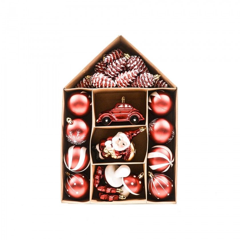 Conjunto 27 Bolas Sortidas Vermelho 23.5X34.5cm Conjunto 27 Bolas Sortidas Vermelho 23.5X34.5cm