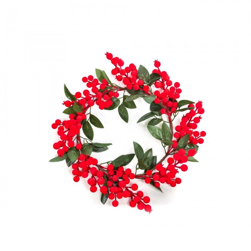Coroa Natal Floreado Vermelha 25cm Coroa Natal Floreado Vermelha 25cm