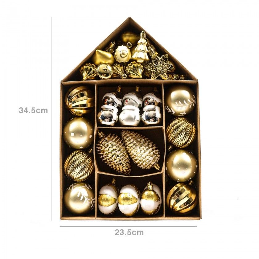 Conjunto 27 Bolas Sortidas Dourado 23.5X34.5cm Conjunto 27 Bolas Sortidas Dourado 23.5X34.5cm