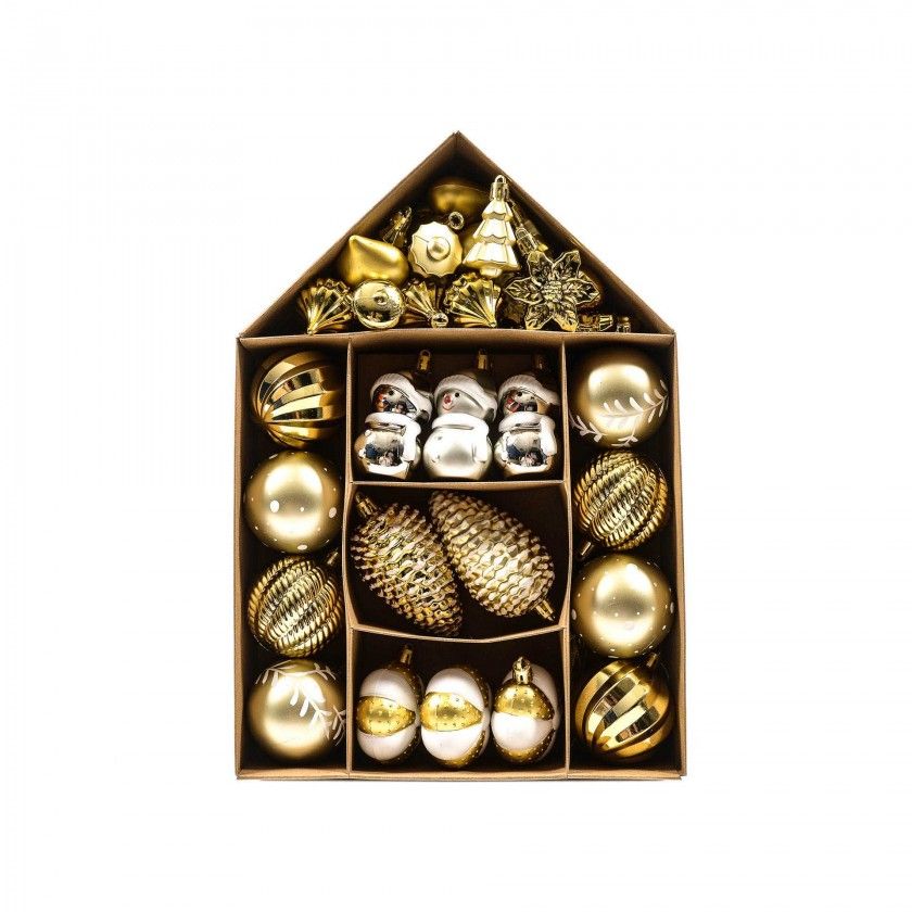 Conjunto 27 Bolas Sortidas Dourado 23.5X34.5cm Conjunto 27 Bolas Sortidas Dourado 23.5X34.5cm