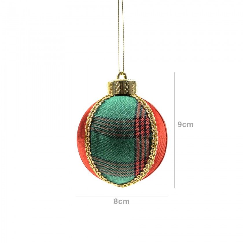 Bola Natal Vermelho/Verde 8X9cm Bola Natal Vermelho/Verde 8X9cm