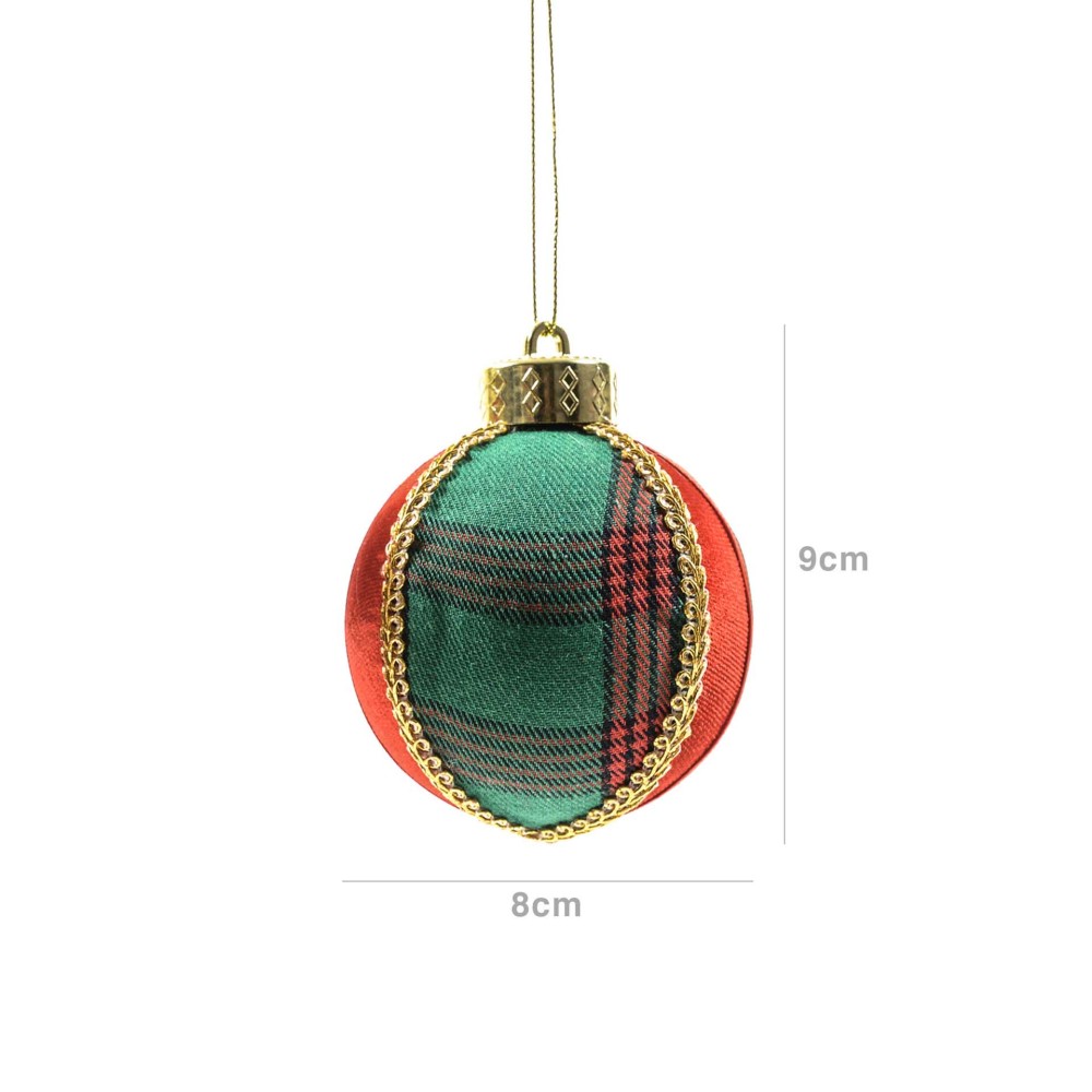 Bola Natal Vermelho/Verde 8X9cm