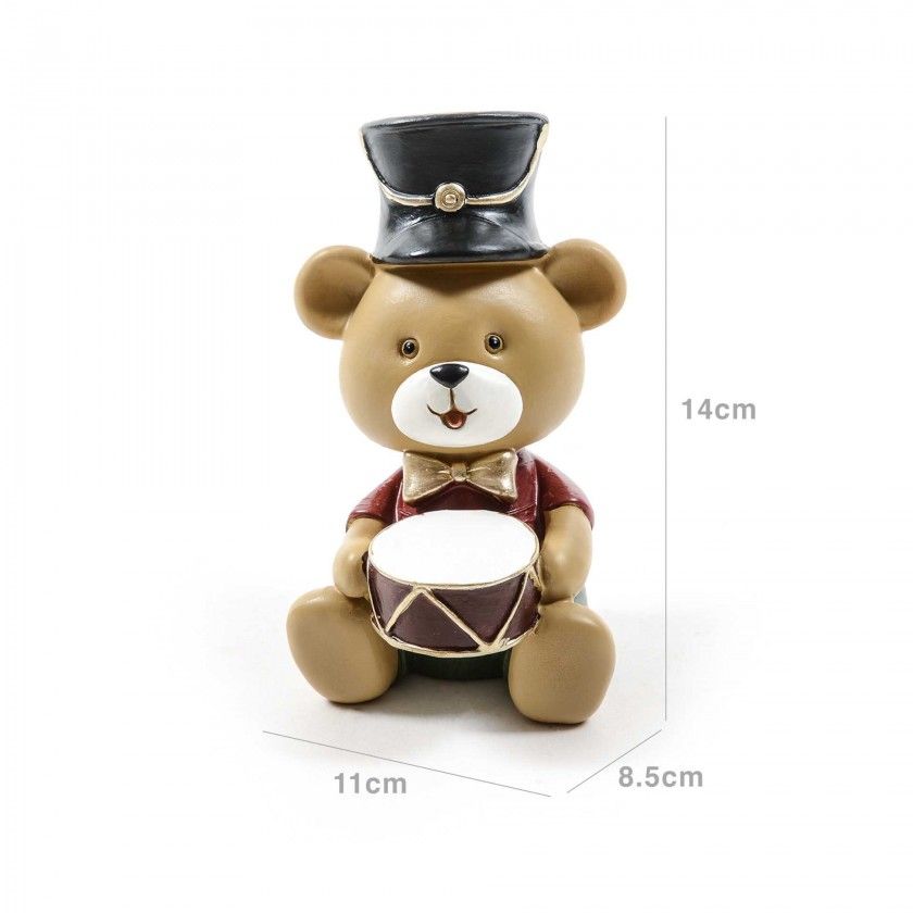 Urso Natal Resina 8.5X11X14cm