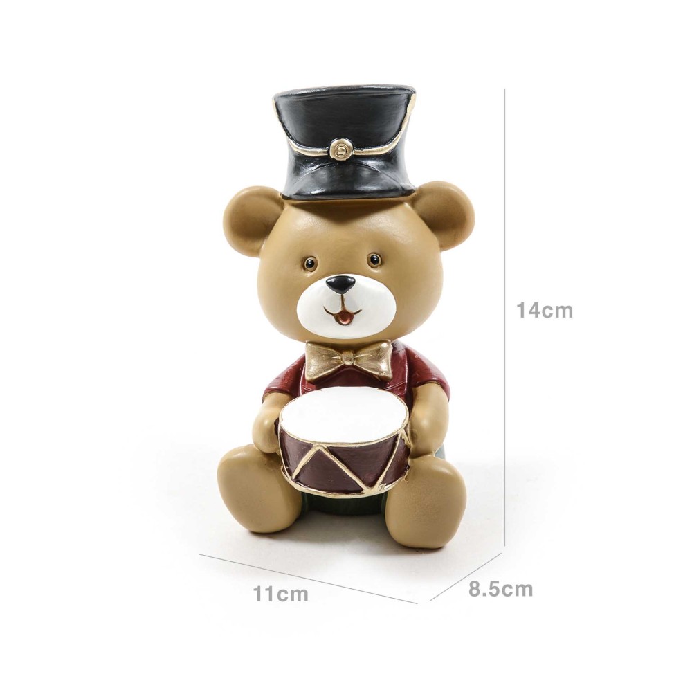 Urso Natal Resina 8.5X11X14cm