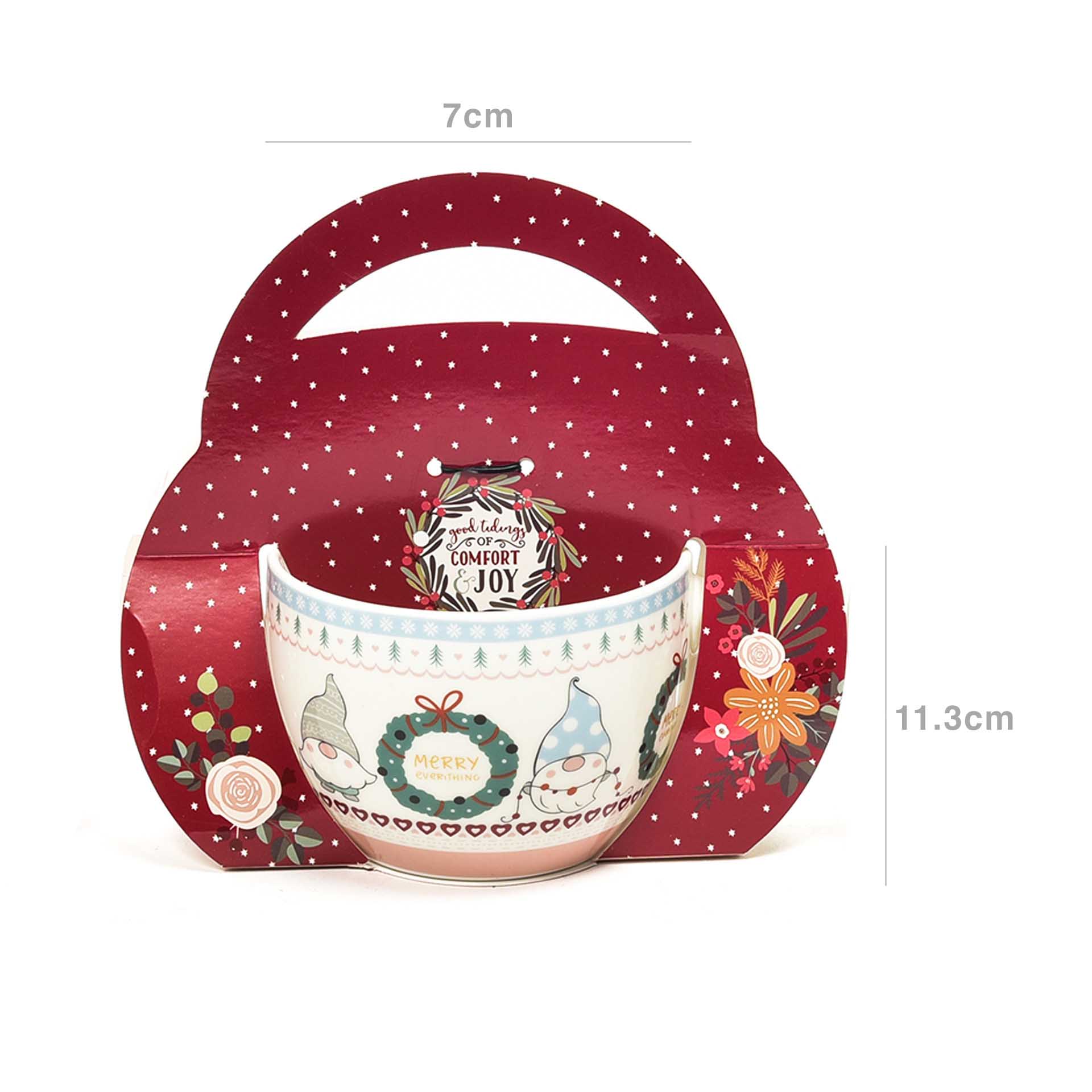 Taça Natal Porcelana 480ml 7X8X11.3cm