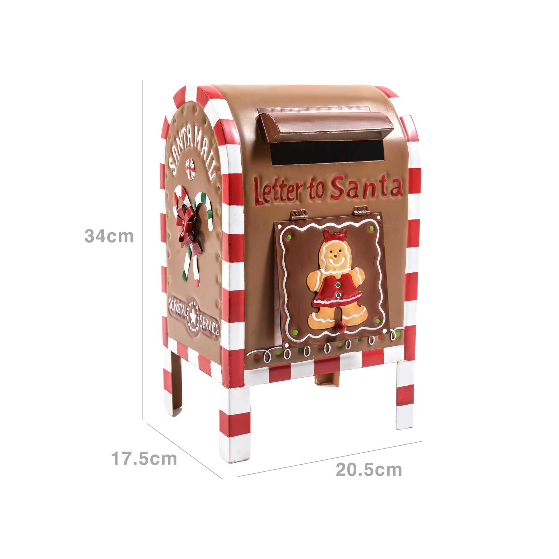 Caixa Correio Natal Metal 17.5X20.5X34cm