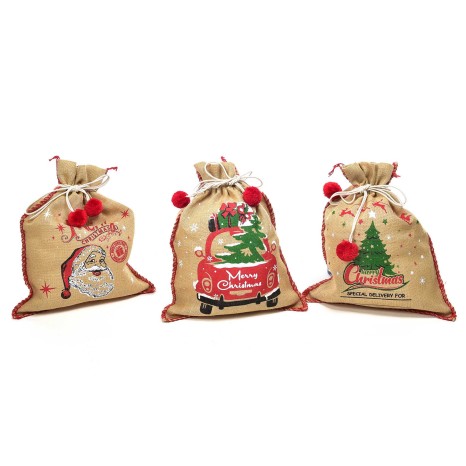 Saco Natal Tecido Yute 73X53cm - Image product