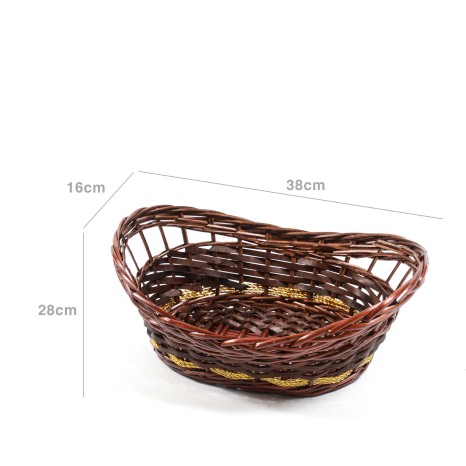Cesta Mimbre Oval Castanho 38X28X16cm - Image product