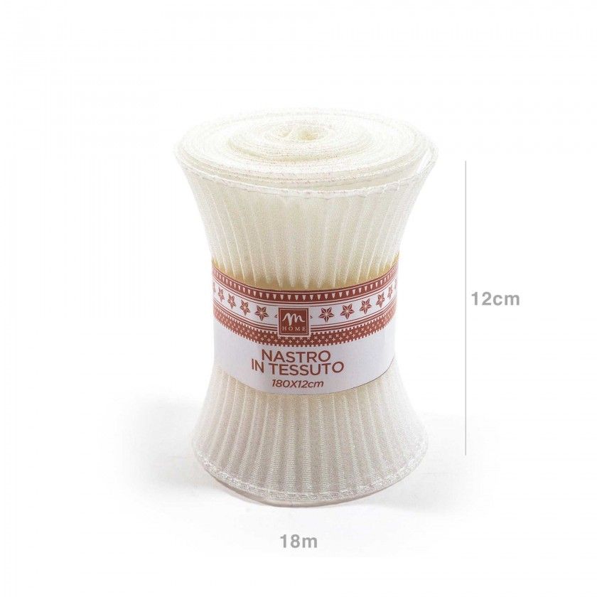 Rolo Fita Natal Cor Sólida Branco 180X12cm Rolo Fita Natal Cor Sólida Branco 180X12cm