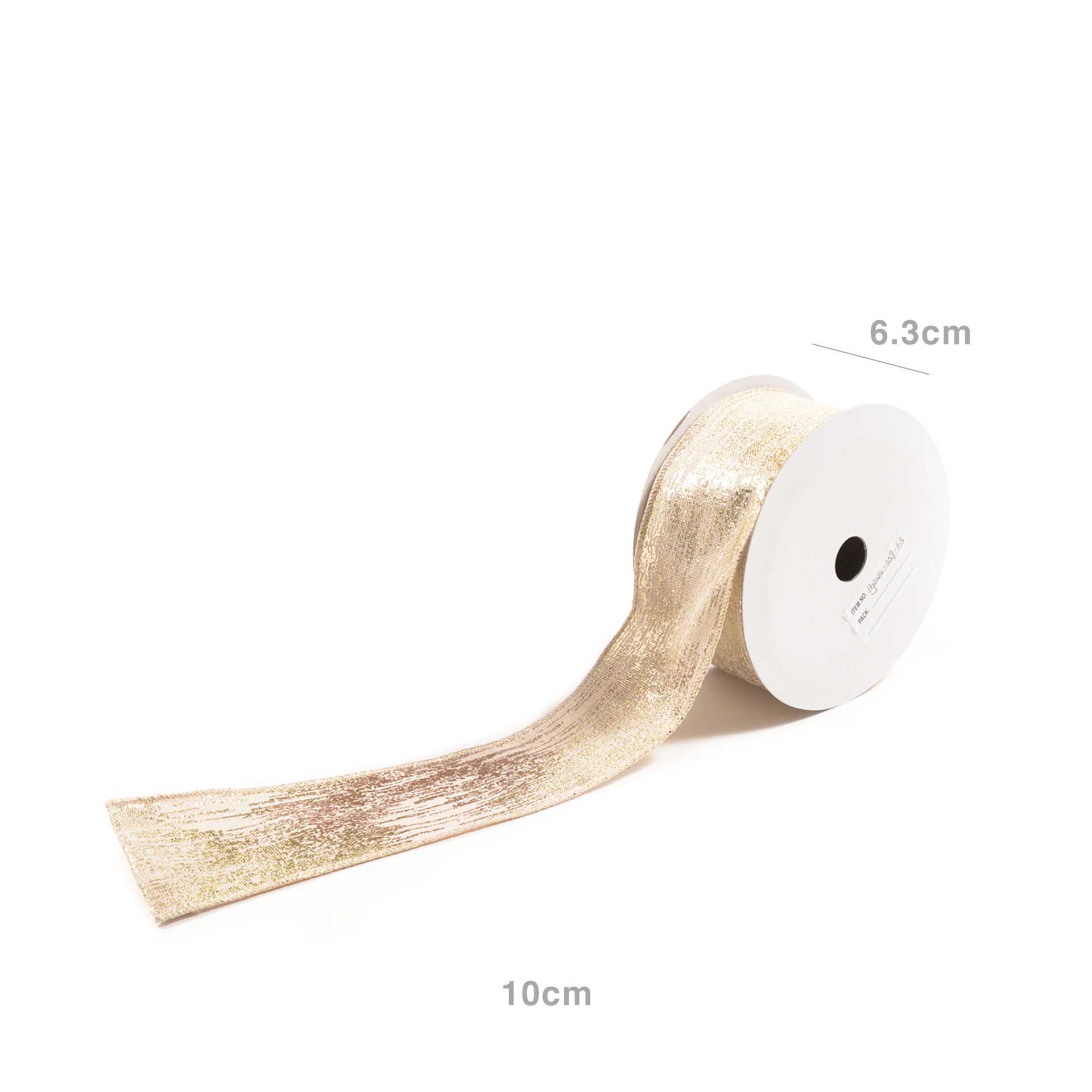 Rolo Fita Natal Brilhante Bege 10mX6.3cm