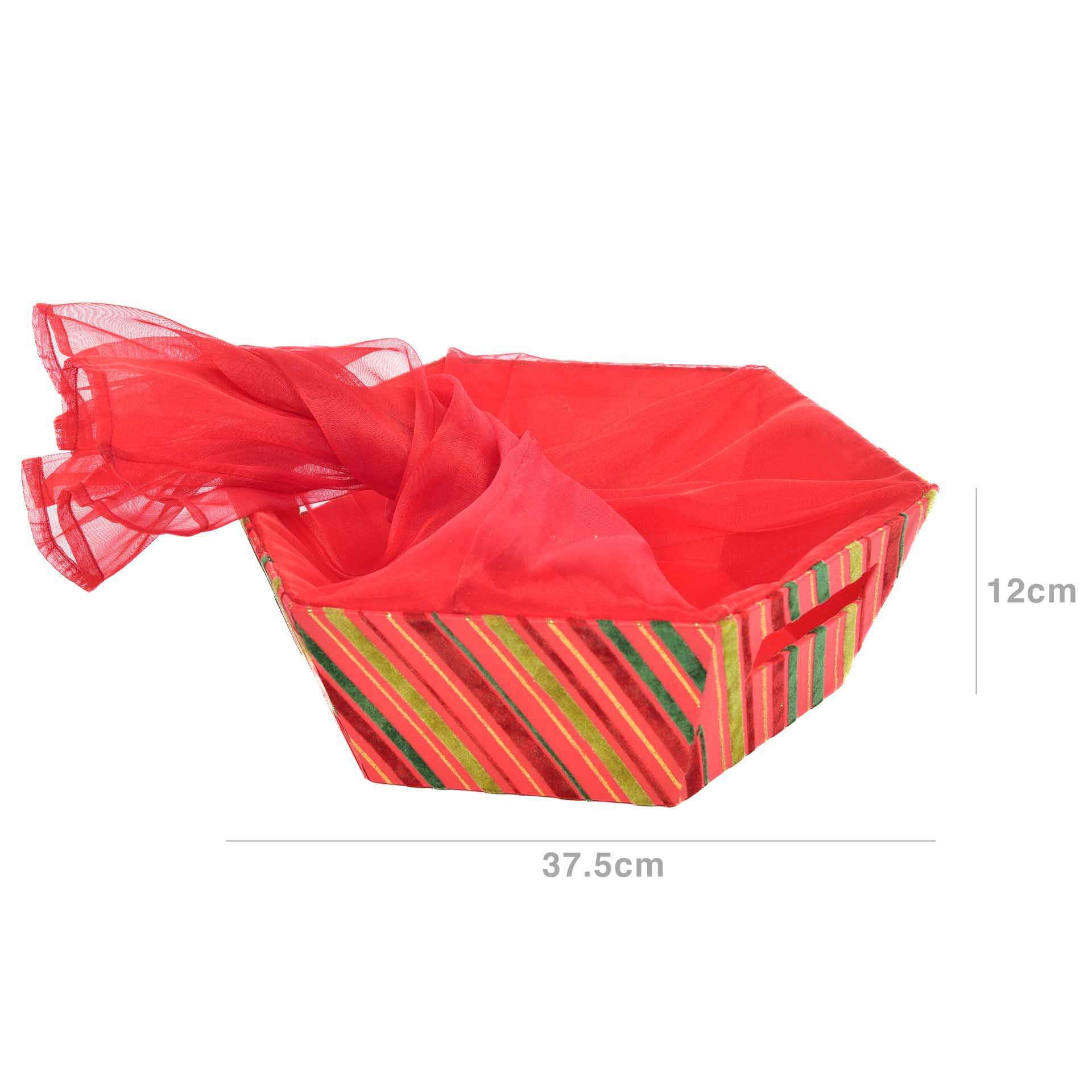 Cesta Natal com Bolsa Tule 37.5X32.5X12cm