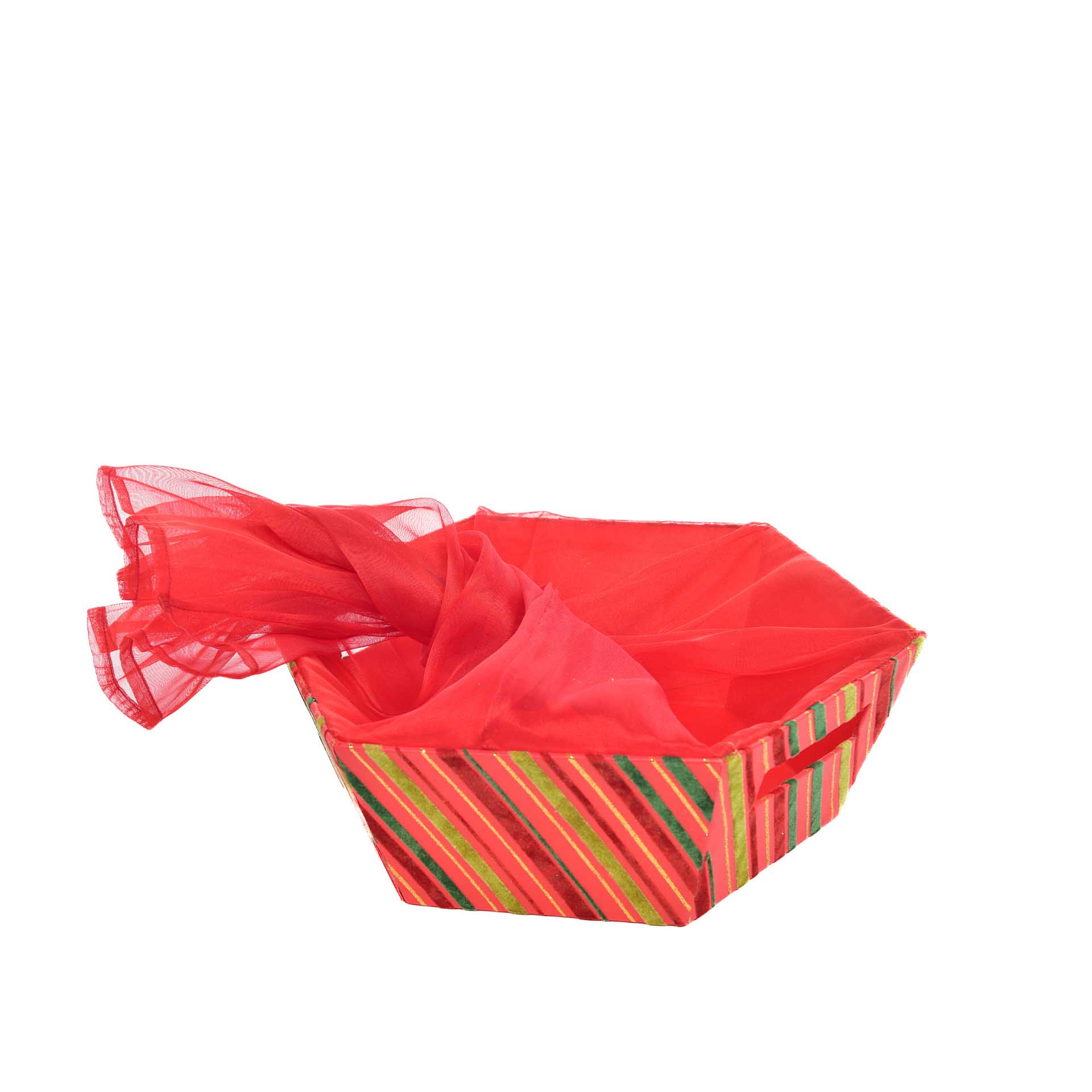 Cesta Natal com Bolsa Tule 37.5X32.5X12cm