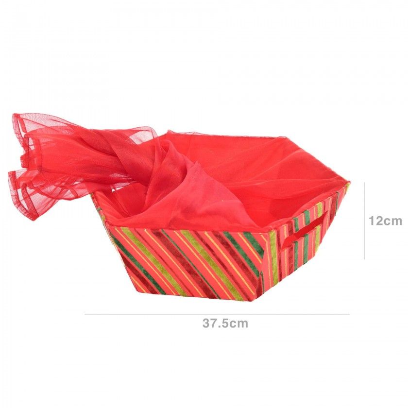 Cesta Natal com Bolsa Tule 37.5X32.5X12cm Cesta Natal com Bolsa Tule 37.5X32.5X12cm