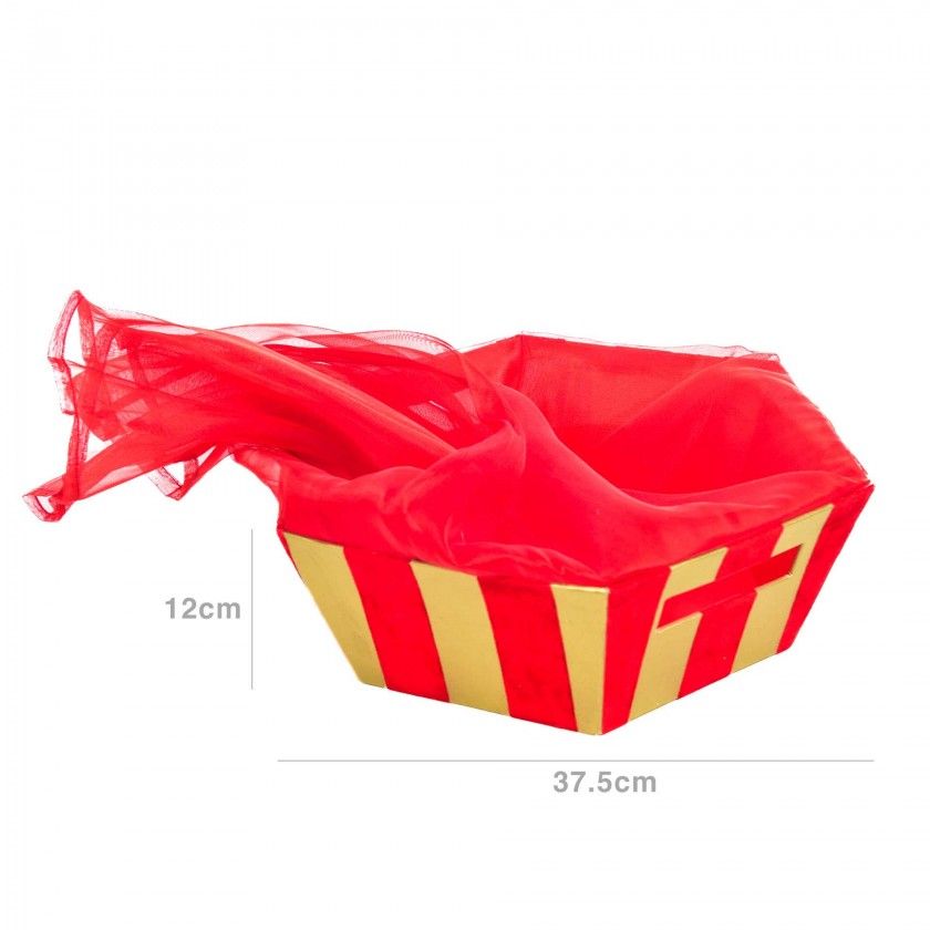 Cesta Natal com Bolsa Tule 37.5X32.5X12cm Cesta Natal com Bolsa Tule 37.5X32.5X12cm