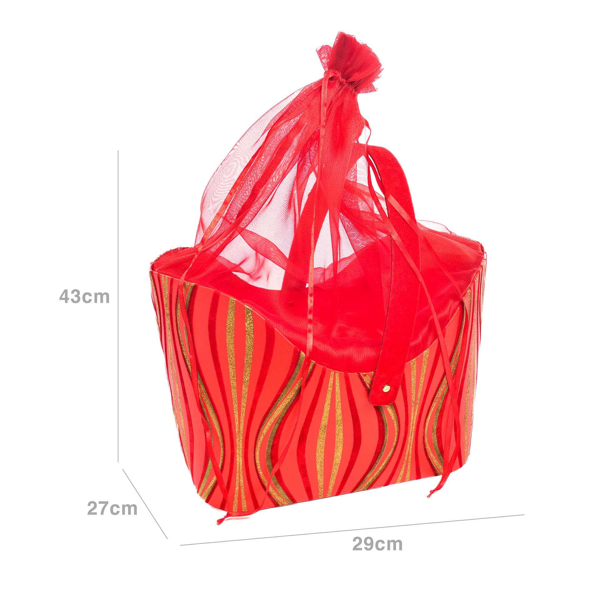 Cesta Natal com Bolsa Tule 43X29X27cm