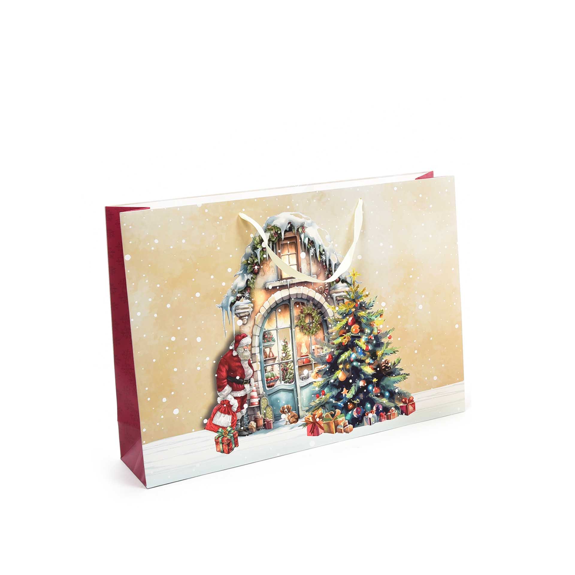 Saco Papel Natal Casa Natal 44.5X10.5X32.5cm