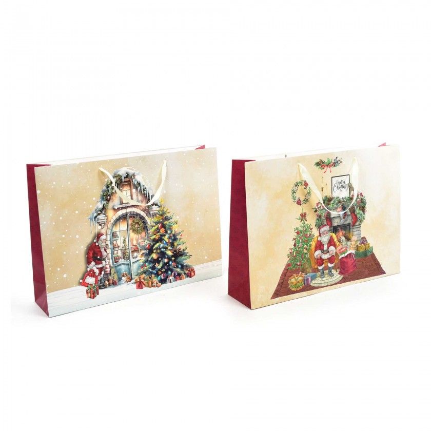 Saco Papel Natal Casa Natal 44.5X10.5X32.5cm Saco Papel Natal Casa Natal 44.5X10.5X32.5cm