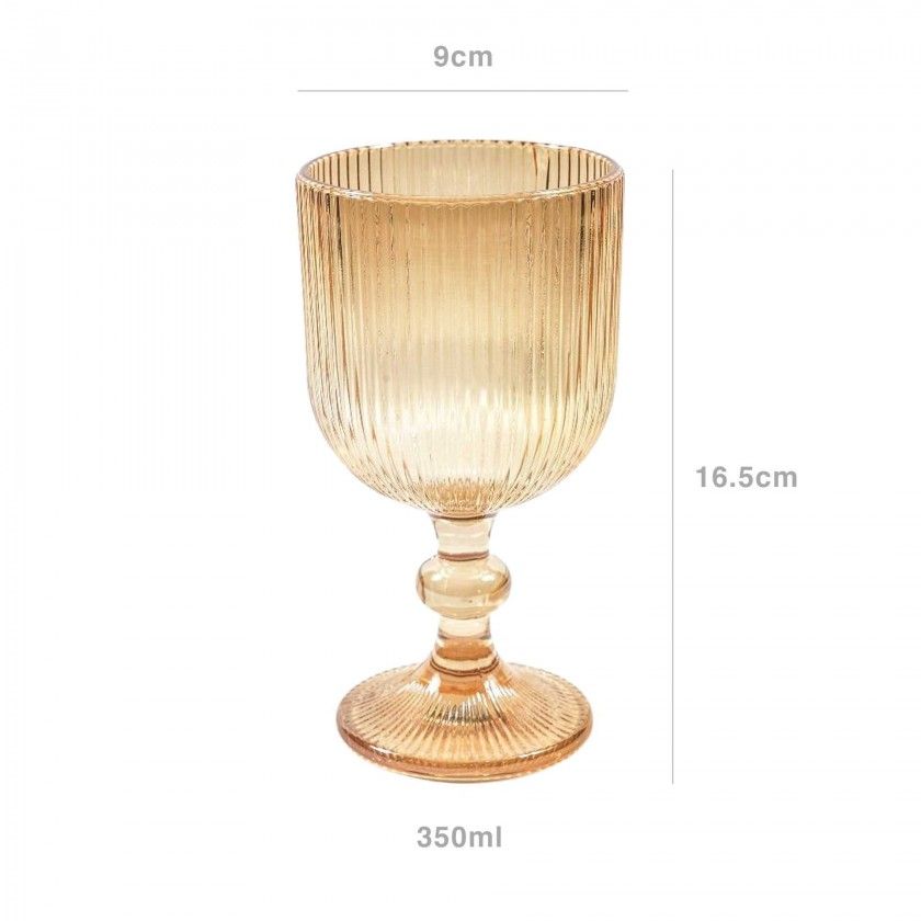 Copo com pé vidro wave gold 350ml 9X16.5cm Copo com pé vidro wave gold 350ml 9X16.5cm