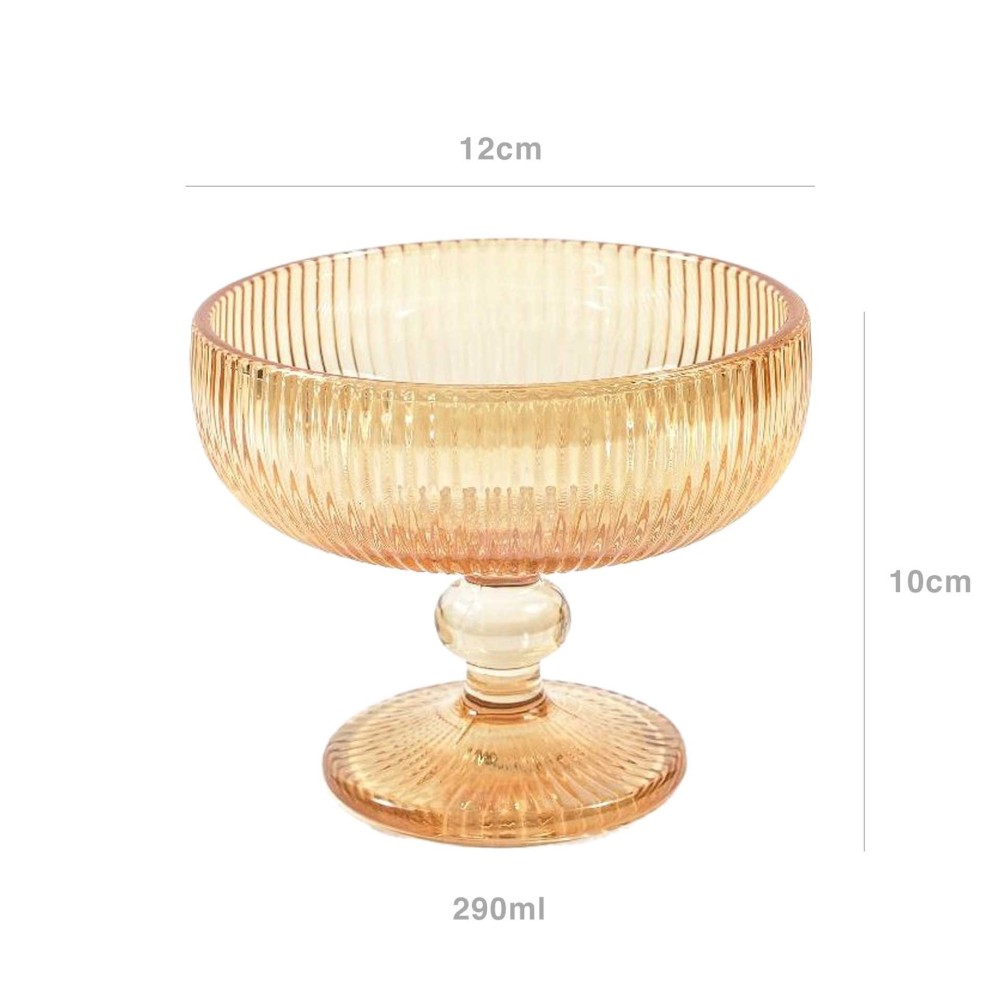 Ta�a sobremesa wave gold 290ml 12X10cm
