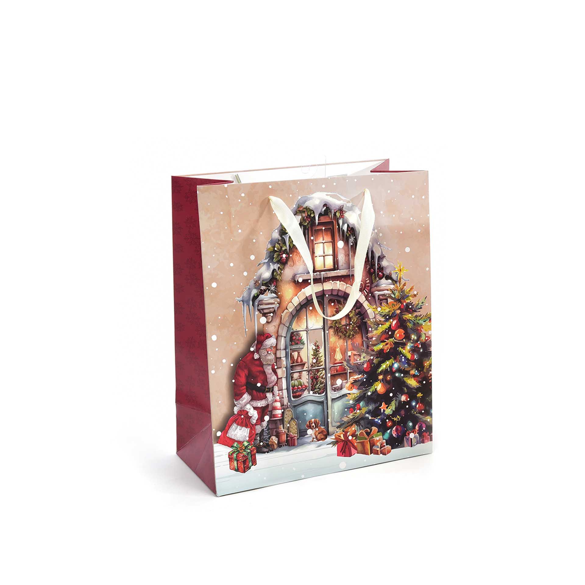 Saco Papel Natal Casa Natal 26X13.5X32.6cm