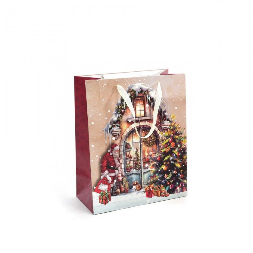 Saco Papel Natal Casa Natal 26X13.5X32.6cm Saco Papel Natal Casa Natal 26X13.5X32.6cm