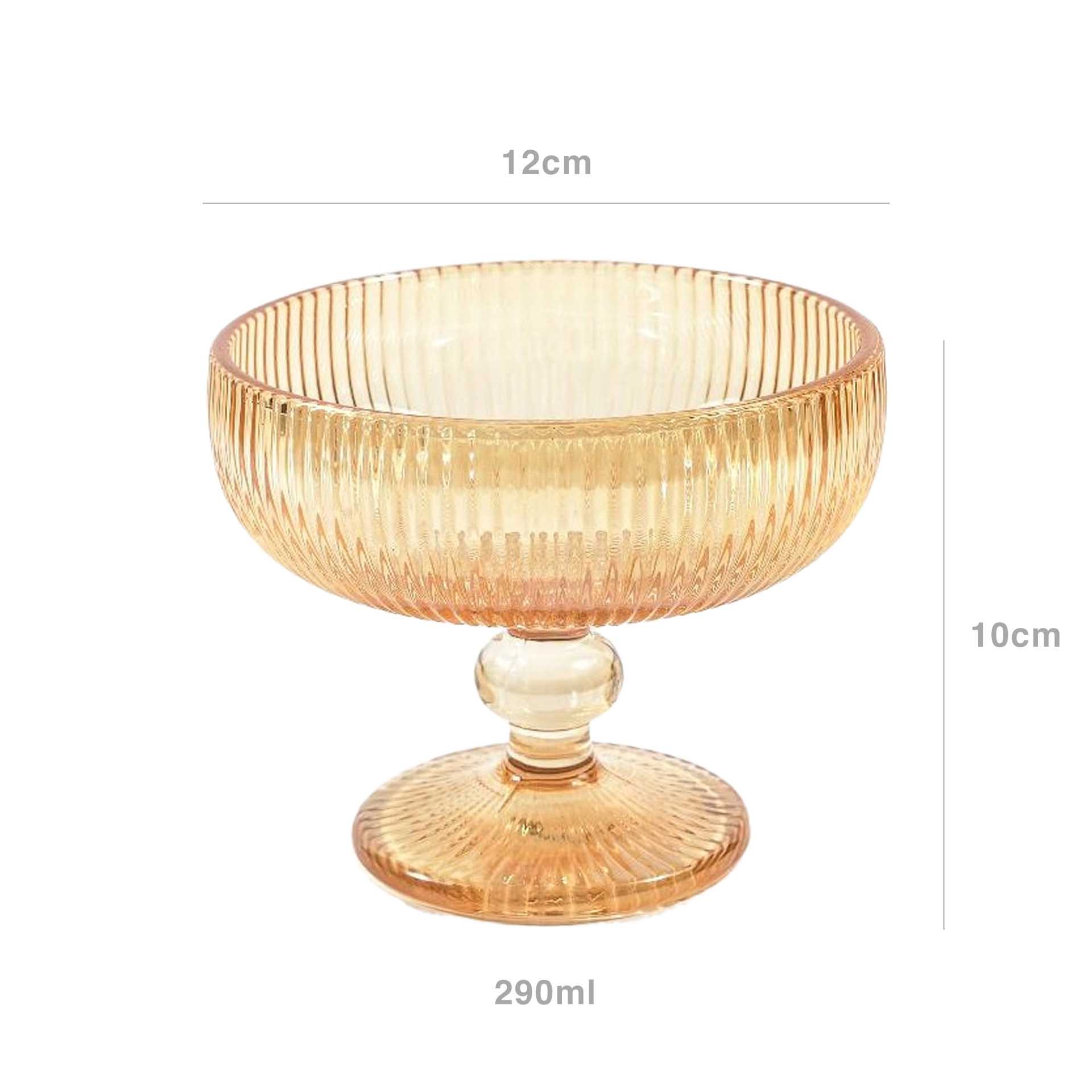 Taça sobremesa wave gold 290ml 12X10cm