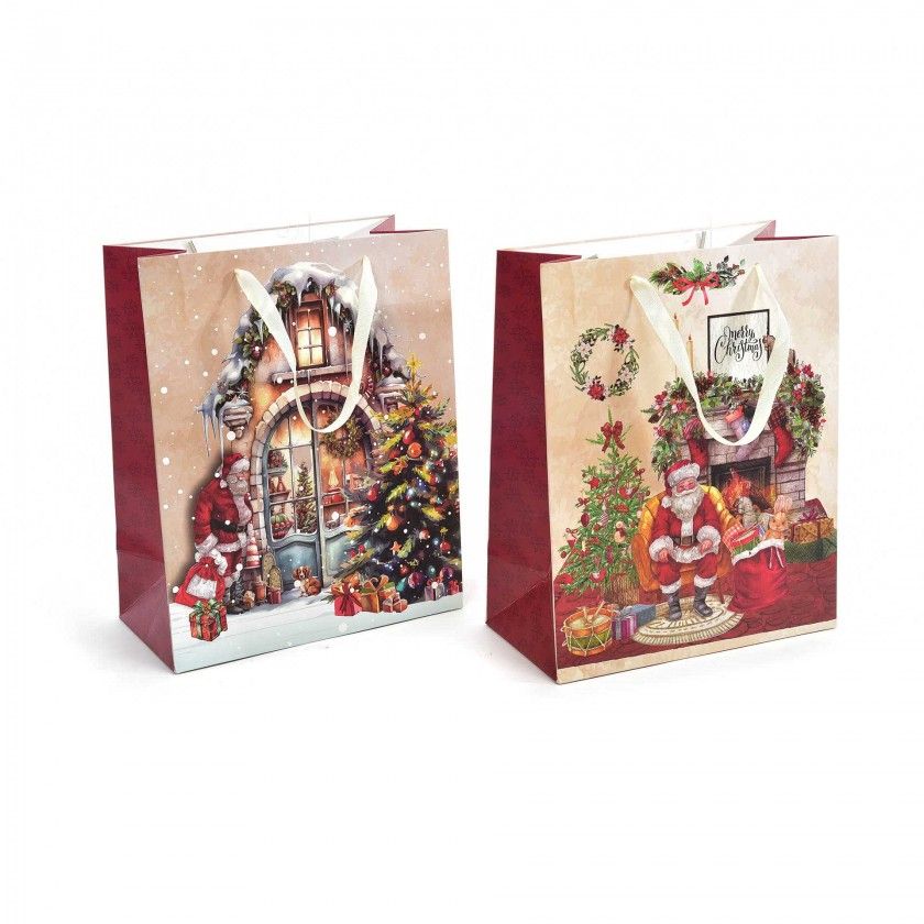 Saco Papel Natal Casa Natal 26X13.5X32.6cm Saco Papel Natal Casa Natal 26X13.5X32.6cm