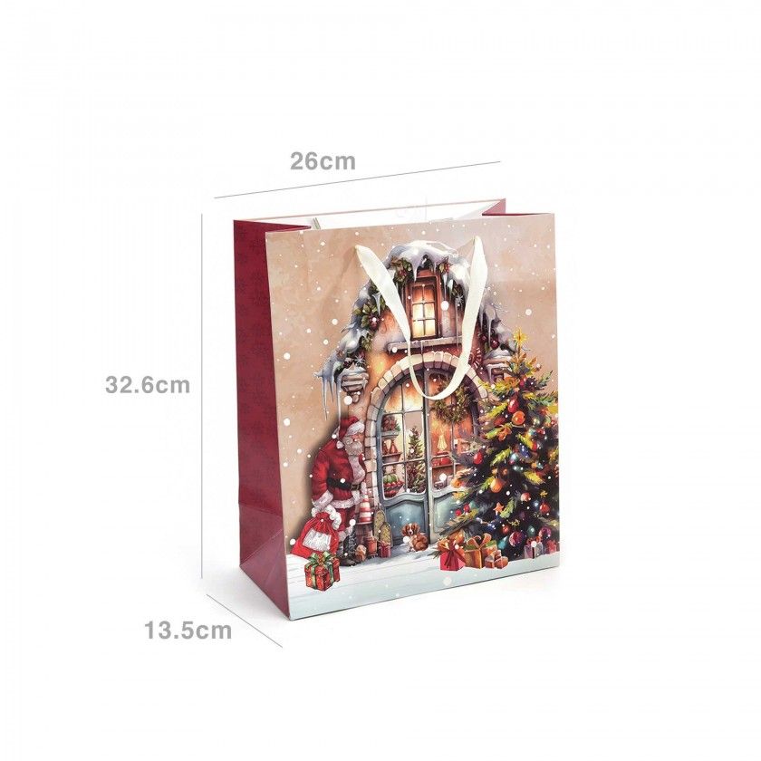 Saco Papel Natal Casa Natal 26X13.5X32.6cm Saco Papel Natal Casa Natal 26X13.5X32.6cm