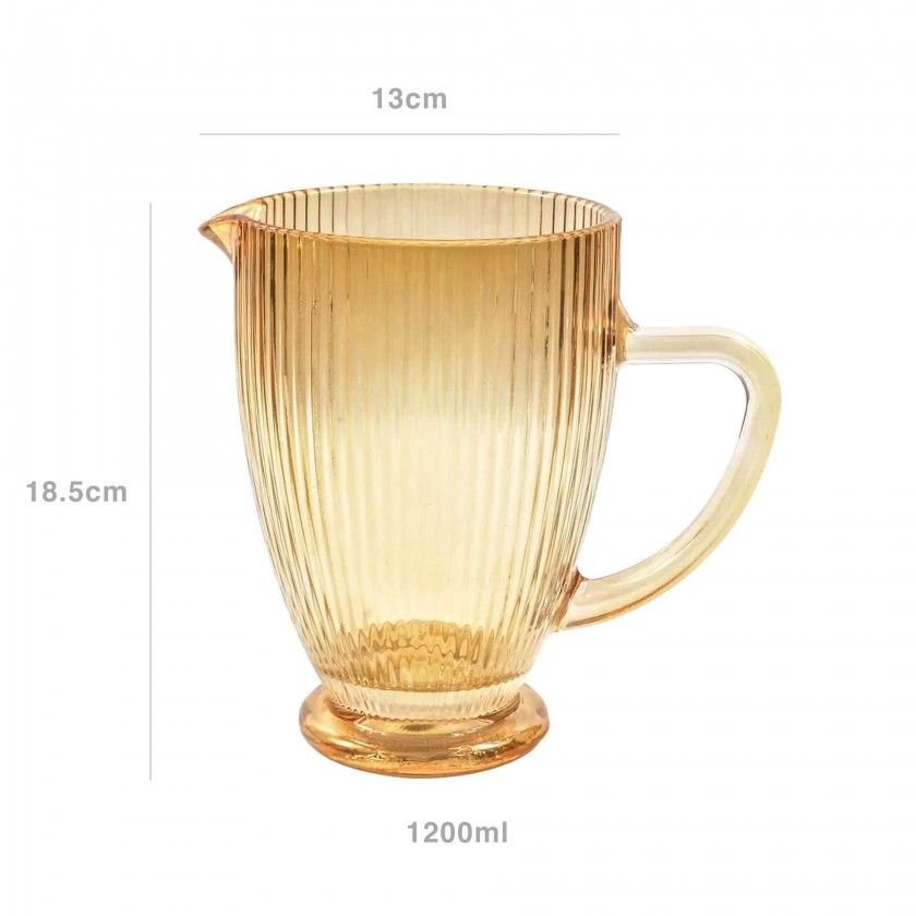 Jarro Vidro Ambra Redonda 1200ml 20X13X18.5cm Jarro Vidro Ambra Redonda 1200ml 20X13X18.5cm