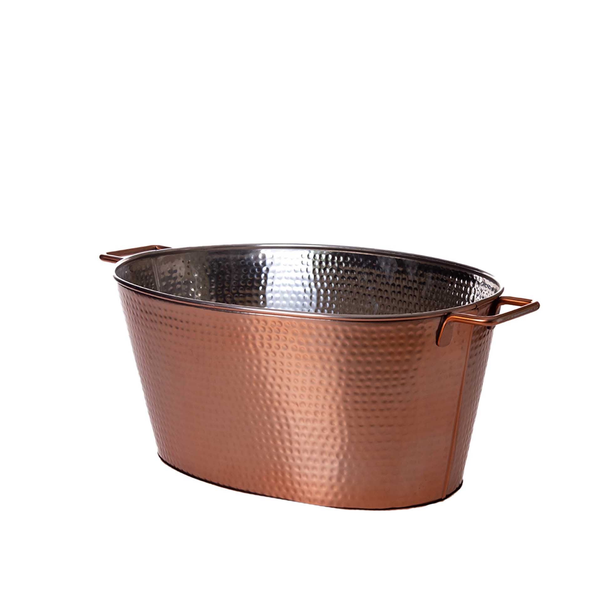 Balde Porta Garrafas Aço Martelado 58X35X23cm