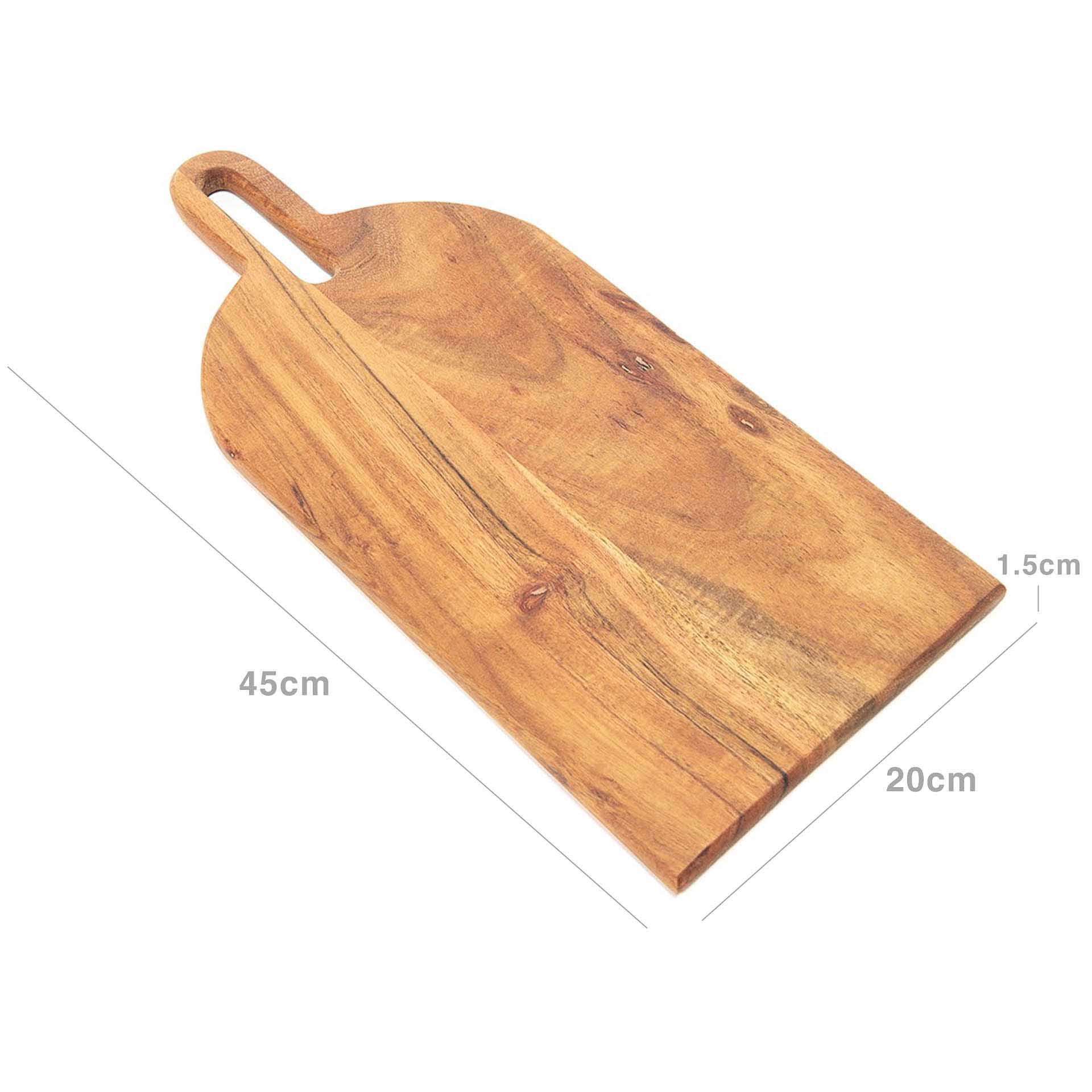 Tábua Cortar / Servir Madeira Natural com Pega 45X20X1.5cm
