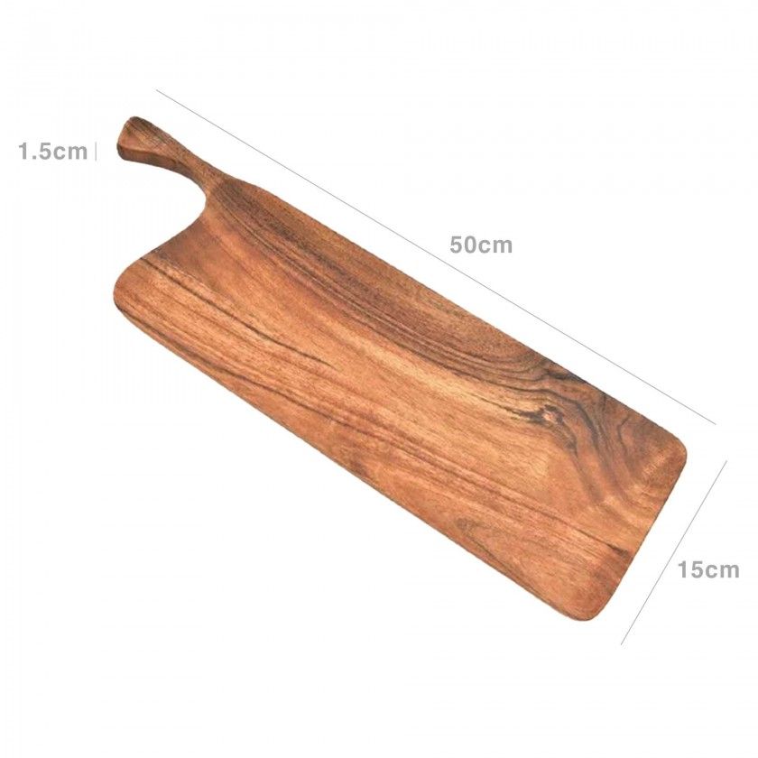 Tbua Cortar / Servir Madeira Natural com Pega 50X15X1.5cm