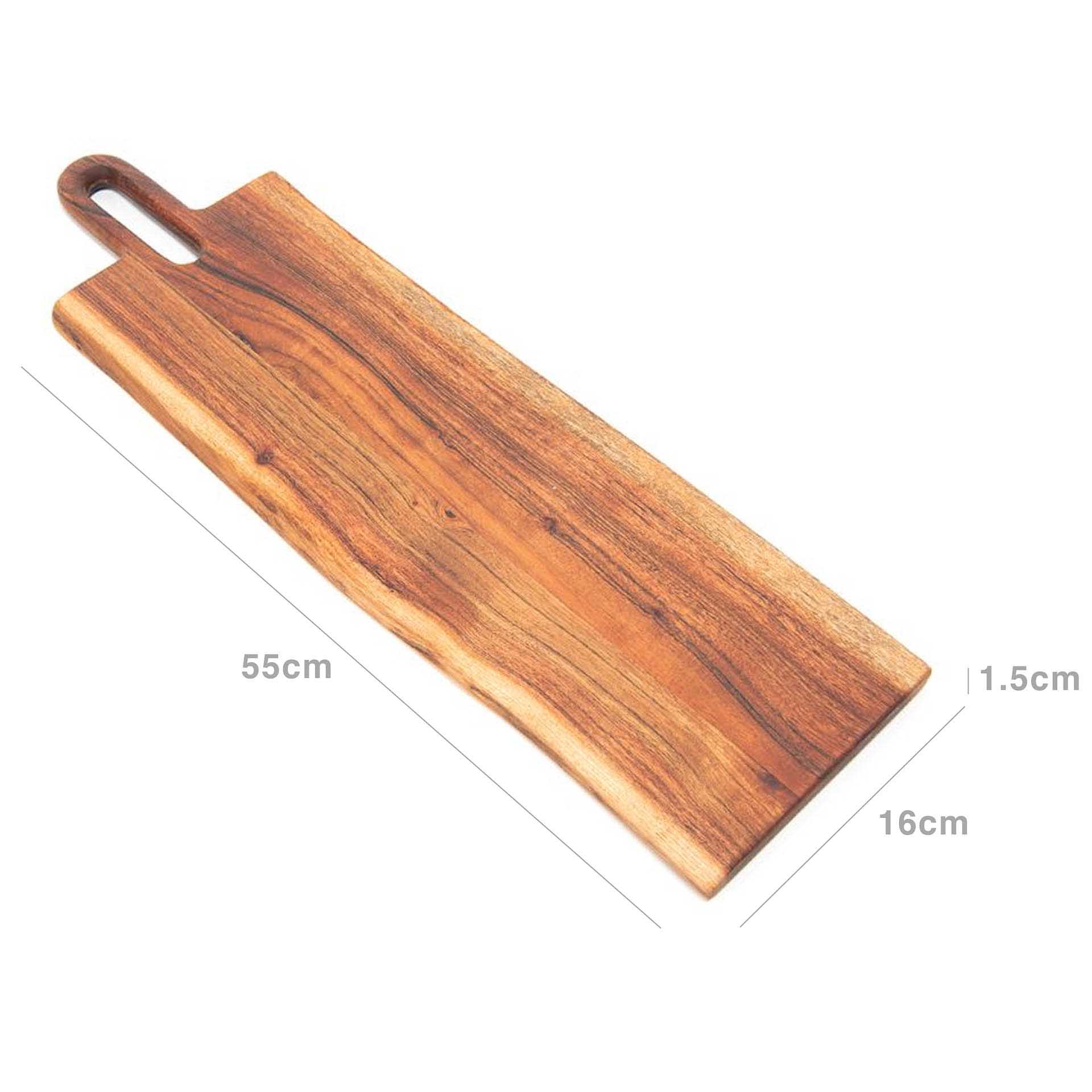 Tábua Cortar / Servir Madeira Natural com Pega 55X16X1.5cm