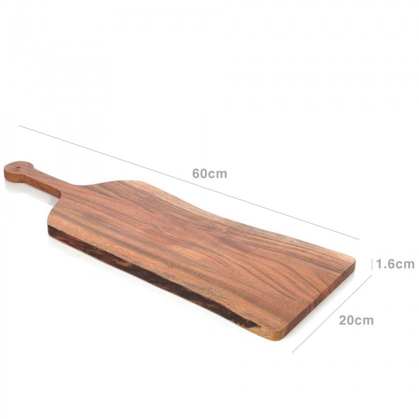 Tábua Cortar / Servir Madeira Natural com Pega 20X60X1.6cm Tábua Cortar / Servir Madeira Natural com Pega 20X60X1.6cm