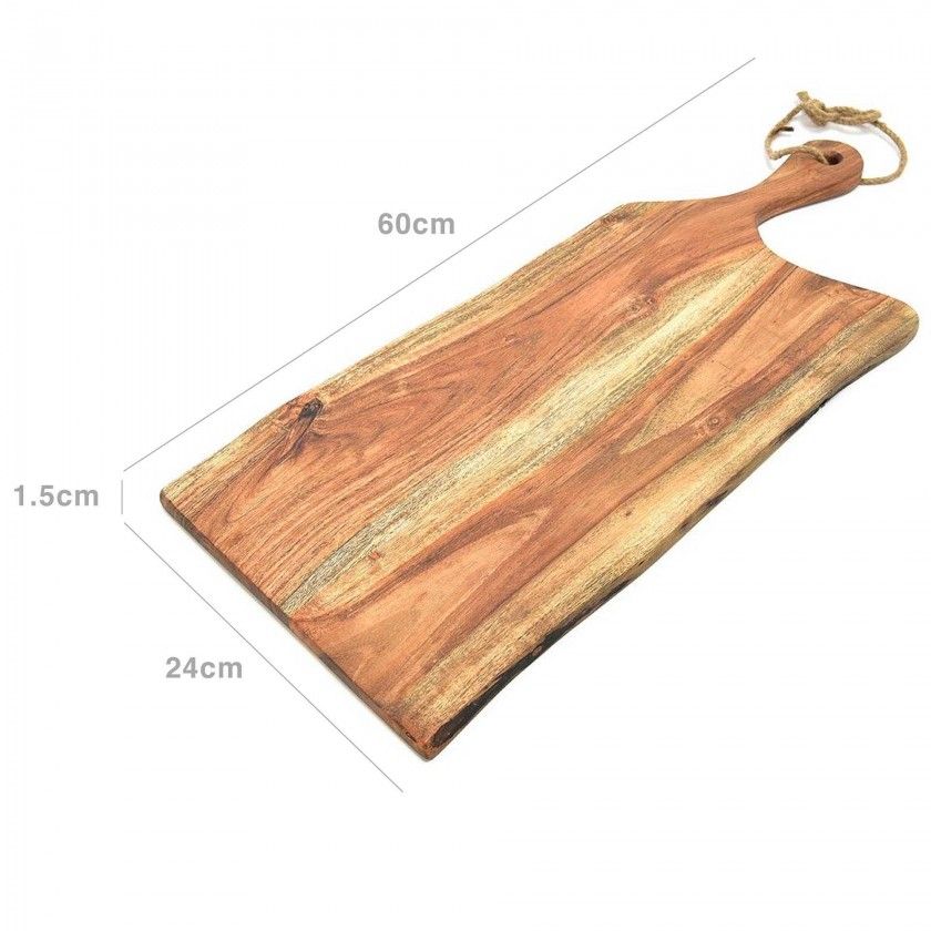Tábua Cortar / Servir Madeira Natural com Pega 60X24X1.5cm Tábua Cortar / Servir Madeira Natural com Pega 60X24X1.5cm