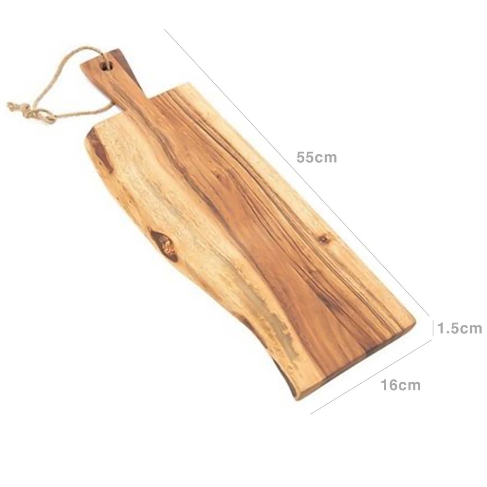 Tábua Cortar / Servir Madeira Natural com Pega 55X16X1.5cm