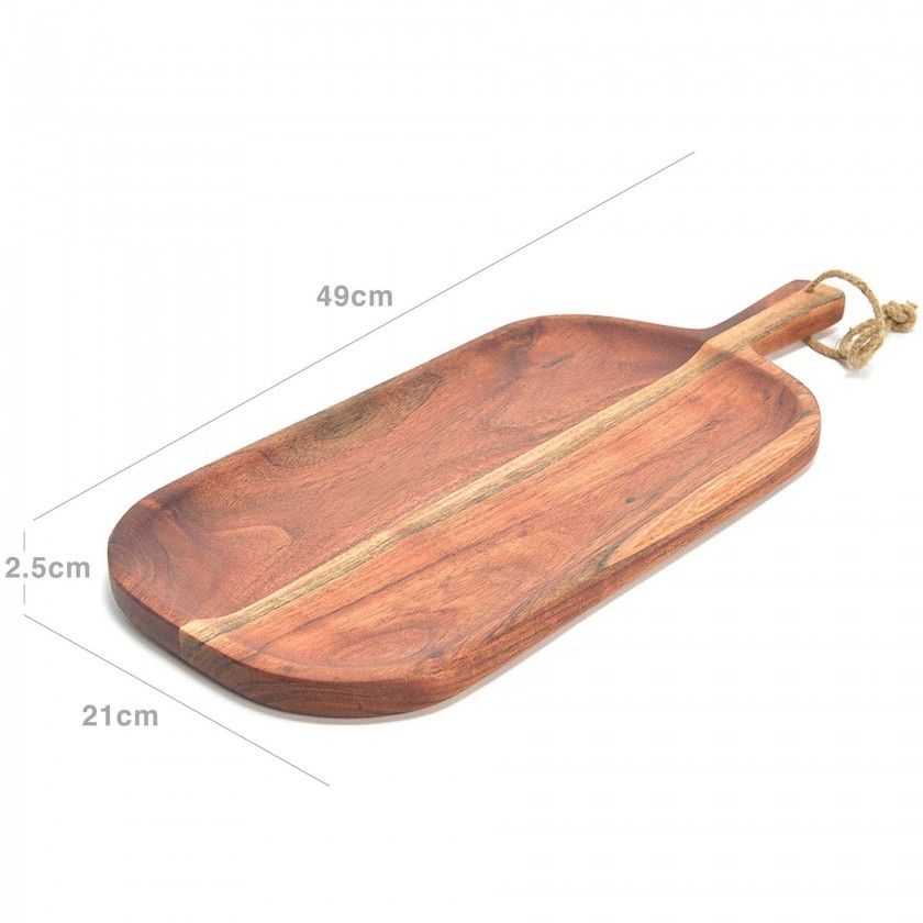 Tábua Cortar / Servir Madeira Natural com Pega 49X21X2.5cm Tábua Cortar / Servir Madeira Natural com Pega 49X21X2.5cm