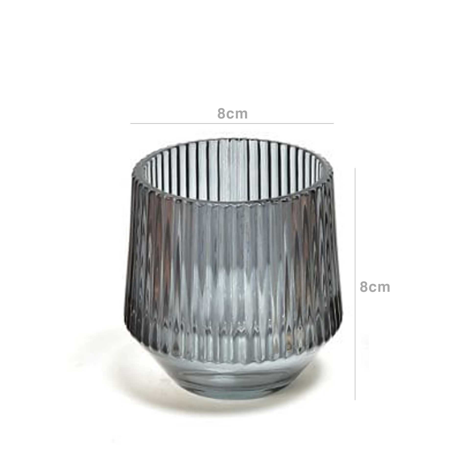 Porta Velas Vidro Redondo Cores Sortidas 8X8cm