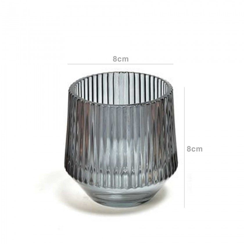 Porta Velas Vidro Redondo Cores Sortidas 8X8cm Porta Velas Vidro Redondo Cores Sortidas 8X8cm