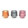 Porta Velas Vidro Redondo Cores Sortidas 8X8cm Porta Velas Vidro Redondo Cores Sortidas 8X8cm