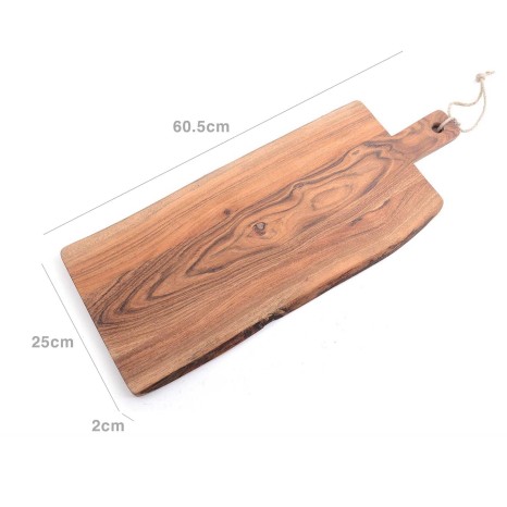 Tábua Cortar / Servir Madeira Natural com Pega 60.5X25X2cm - Image product