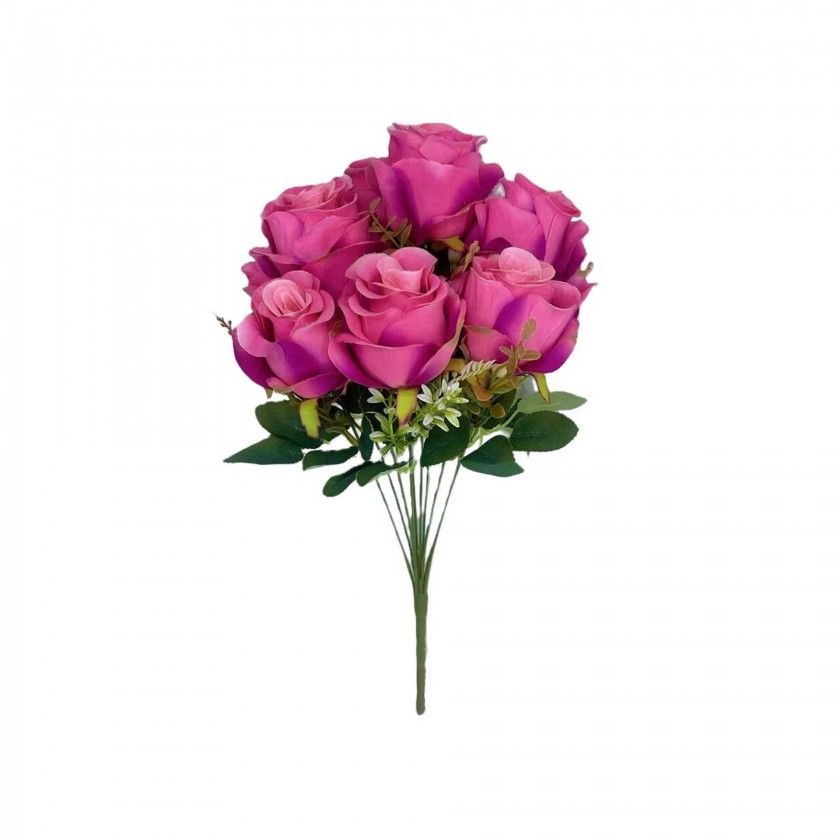 Ramo Botões Rosas 10 Flores 50cm Ramo Botões Rosas 10 Flores 50cm