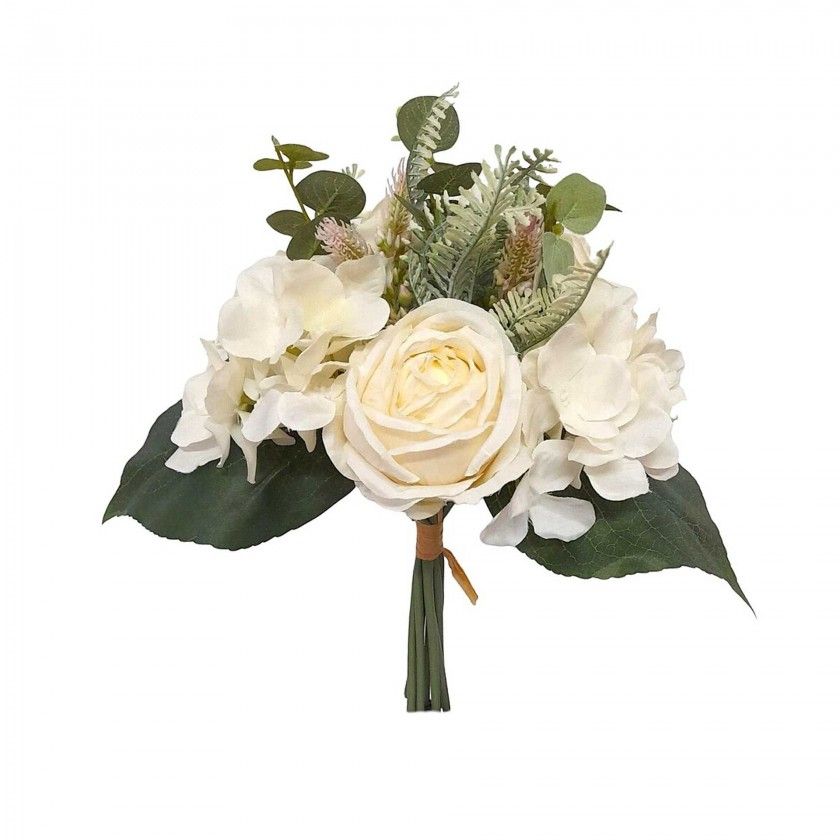 Bouquet Rosas com Hortenses 35cm Bouquet Rosas com Hortenses 35cm