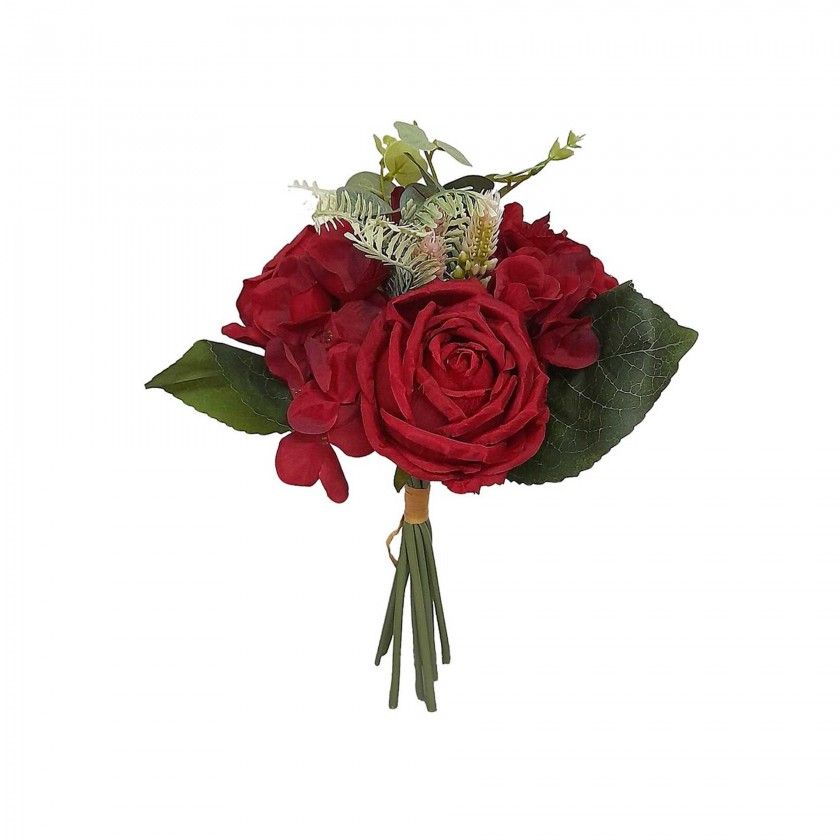 Bouquet Rosas com Hortenses 35cm Bouquet Rosas com Hortenses 35cm