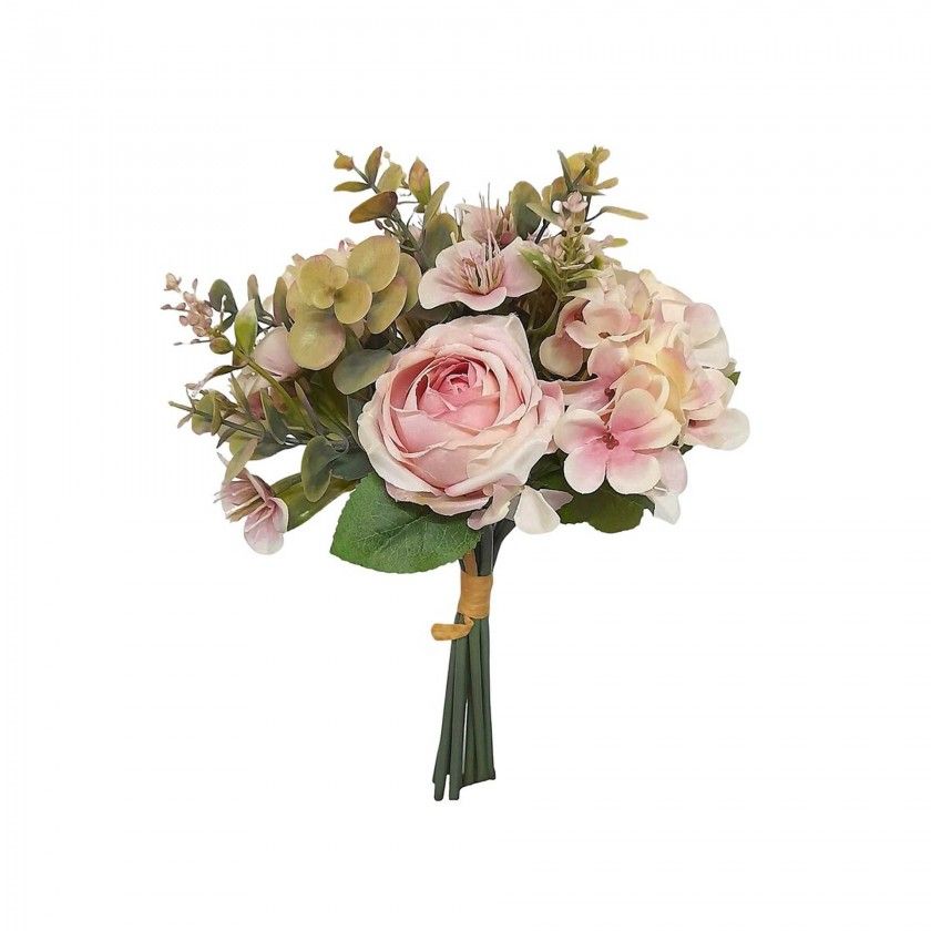 Bouquet Rosas com Hortenses 35cm Bouquet Rosas com Hortenses 35cm