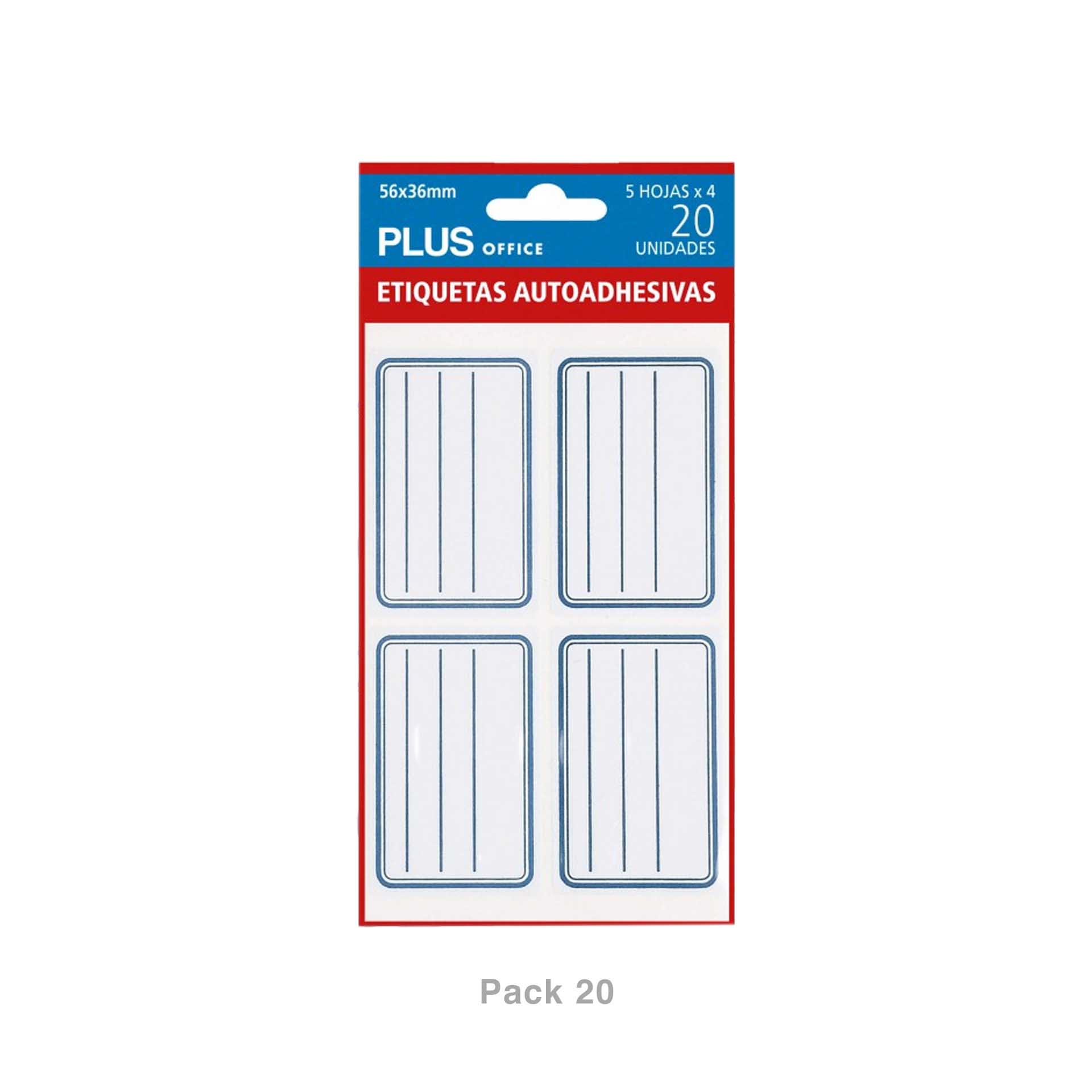 Etiquetas Autocolantes 56X36mm Pack 20