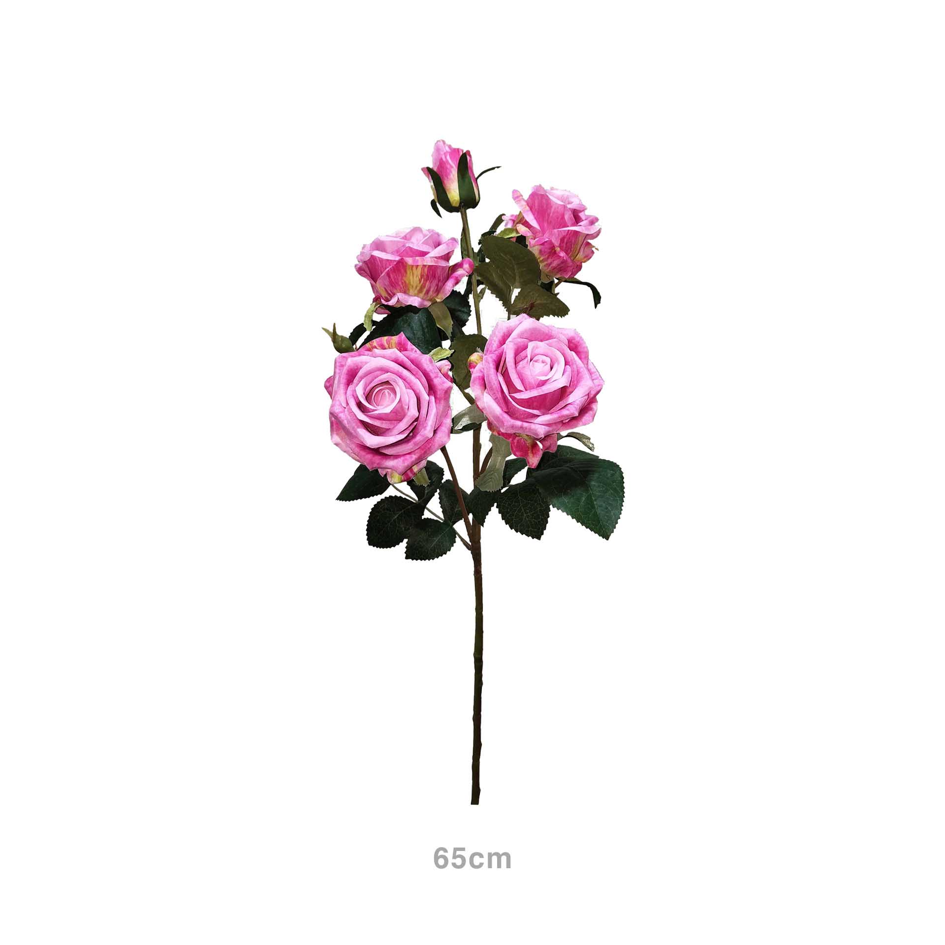 Haste Mini Rosas 4 Botões Rosa 65cm