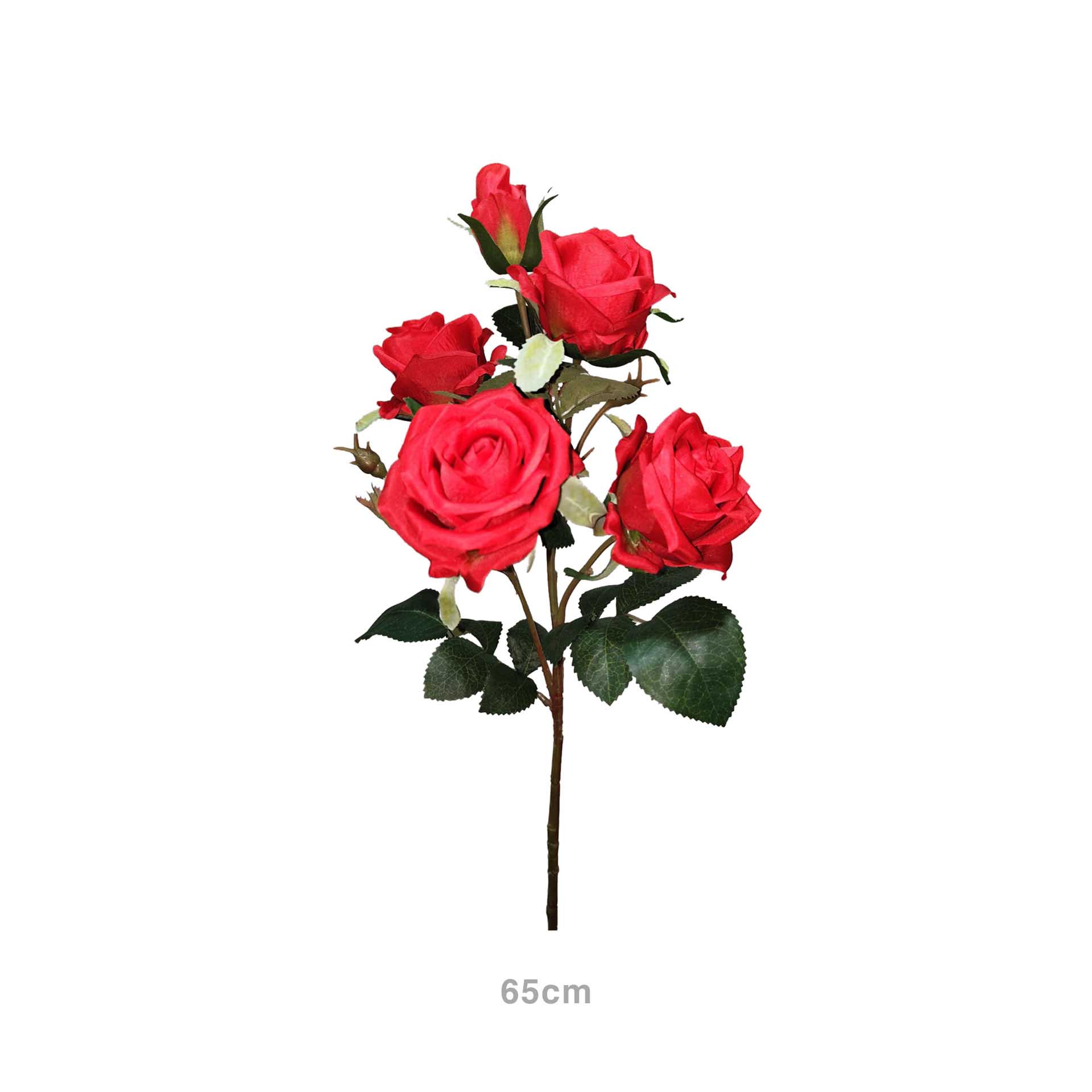 Haste Mini Rosas 4 Botões Vermelho 65cm