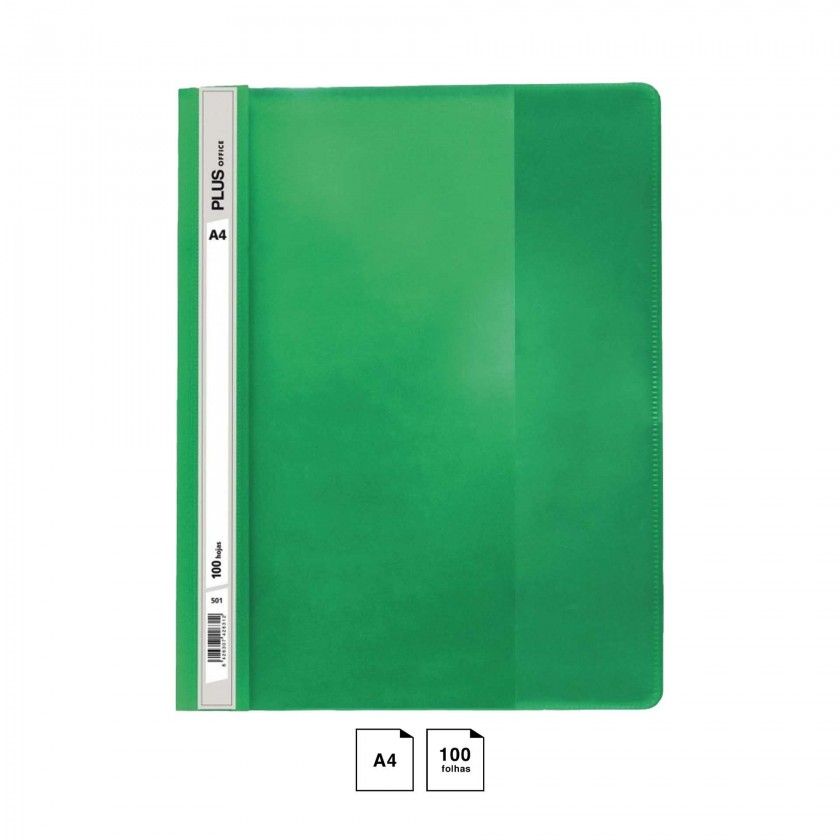 Dossier Classificador Verde A4 100 Folhas 24X31cm